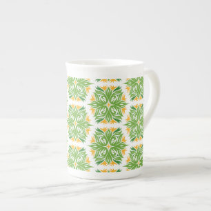 Grüne Blume, Muster von Blume, Blumenmuster Prozellantasse