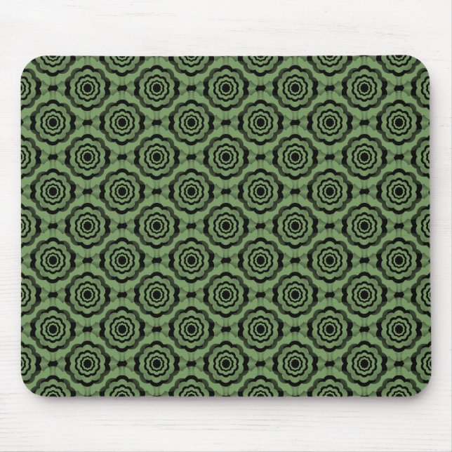 Grüne Blume Nahtloses Muster Mousepad (Vorne)