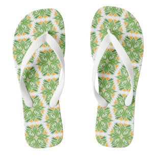Grüne Blumen, Blumenmuster, Florales Muster Flip Flops