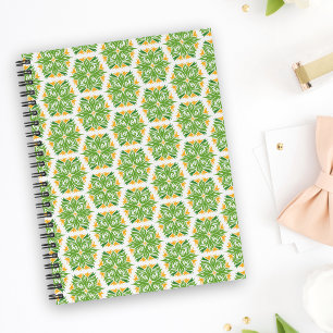 Grüne Blumen, Blumenmuster, Florales Muster Notizblock