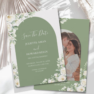 Grüne Blumen Botanik Foto Hochzeit Save The Date