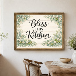 Grüne Blumen Geben Dieser Küche Wandkunstposter Poster
