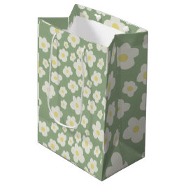 Grüne Blumen-Geschenktasche Mittlere Geschenktüte