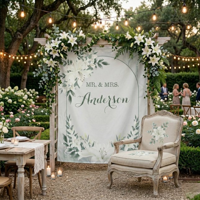 Grüne Blumen Hochzeit Botanischer Hintergrund Tepp Wandteppich (Von Creator hochgeladen)