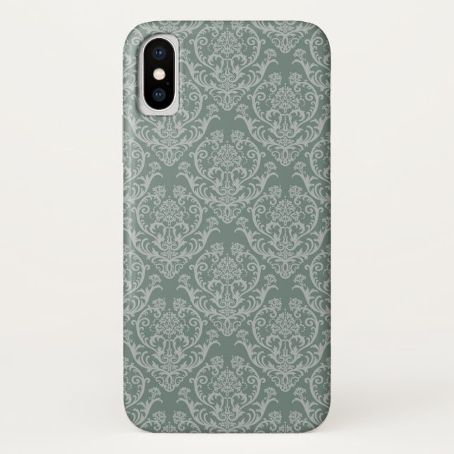 Grüne Blumen-Tapete Case-Mate iPhone Hülle (Rückseite)