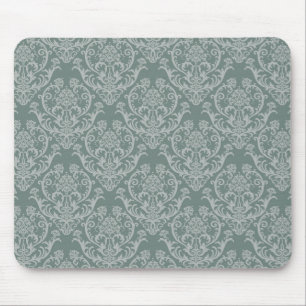 Grüne Blumen-Tapete Mousepad