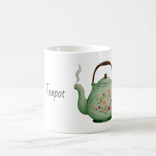 Grüne Blumen-Teekanne Kaffeetasse (Mittel)