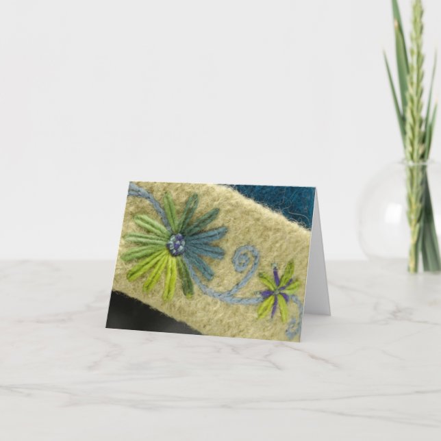 Grüne Blumen u. Rebe Karte (Vorderseite)