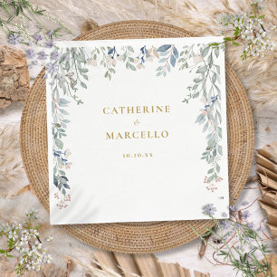 Grüne Blumen Wildblumen Gold Hochzeit Serviette