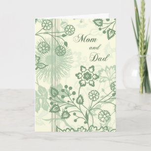 Grüne Blumeneltern Hochzeitstag Danke Karte