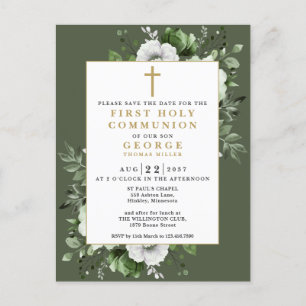 Grüne Blumengemeinde Save the Date Postkarte