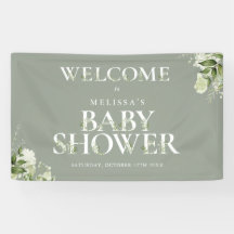 Grüne Blumengeschirr Grüne Babydusche Willkommen