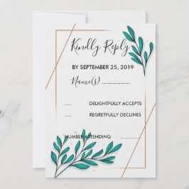 Grüne Blumengoldfolie Blätter UAWG Einladung