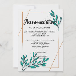 Grüne Blumengoldfolie Unterbringung Einladung