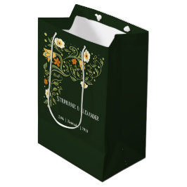 Grüne Blumenhochzeit Mittlere Geschenktüte