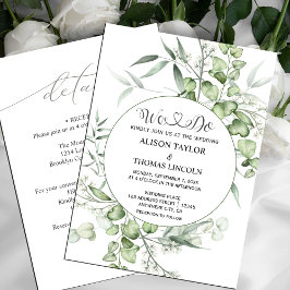 Grüne Blumenkalligrafie ganz einfach Einladung