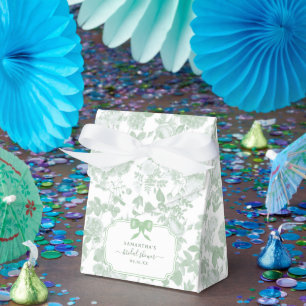 Grüne Blumenrosen Chinoiserie Brautschauer Geschenkschachtel