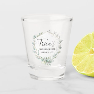 Grüne Blumenscheibe Junggeselinnen-Abschied Schnapsglas
