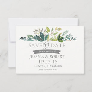 Grüne Blumenstrauß-Save-the-Date-Karte Save The Date