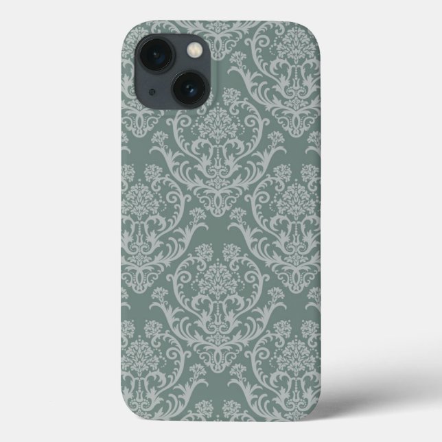 Grüne Blumentapete Case-Mate iPhone Hülle (Rückseite)