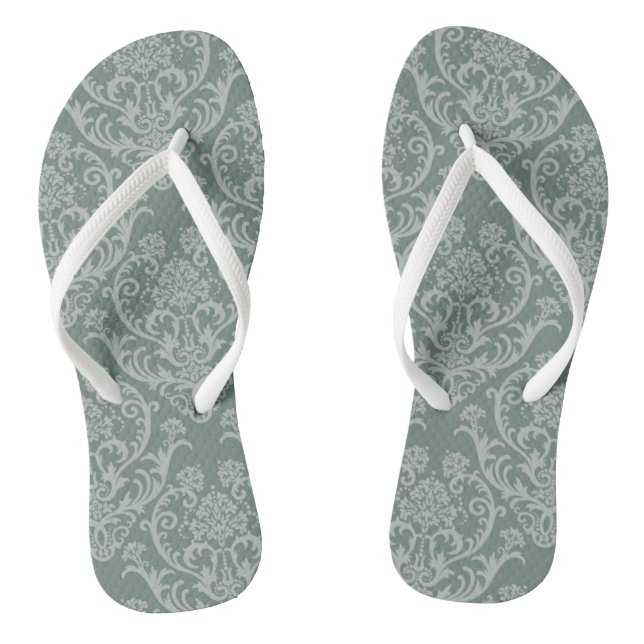 Grüne Blumentapete Flip Flops (Fußbett)