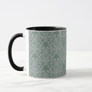 Grüne Blumentapete Tasse