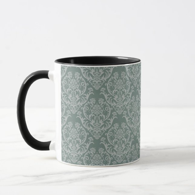 Grüne Blumentapete Tasse (Links)