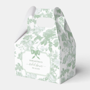 Grüne Blumige Rosen Chinoiserie Brautparty Geschenkschachtel