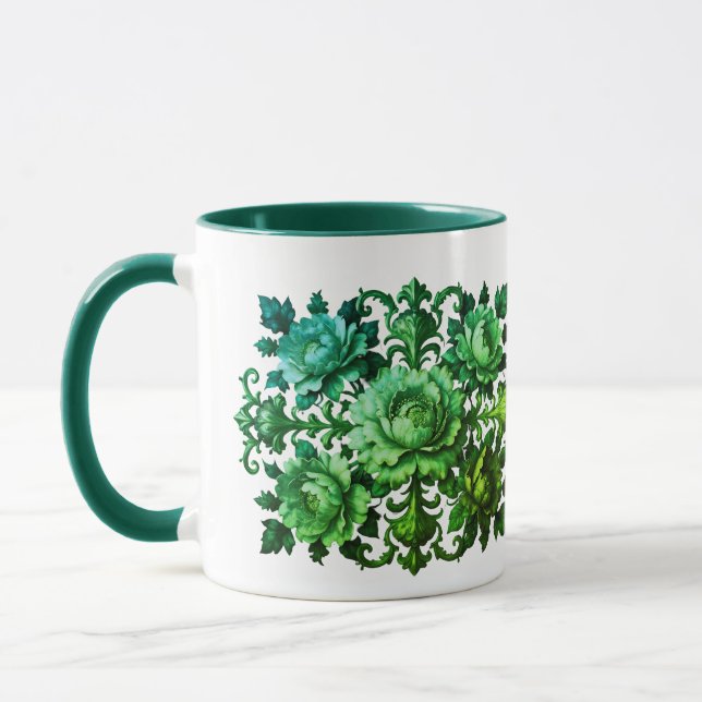 Grüne Blumige Tasse (Links)