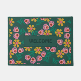 Grüne Blüte hübsch moderne weibliche Door Mat Fußmatte