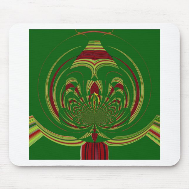 Grüne Blüte. Modernes Design für Tribal Edgy Mousepad (Vorne)