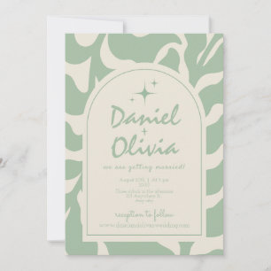Grüne Blüte Vintag mit Foto Hochzeit Einladung