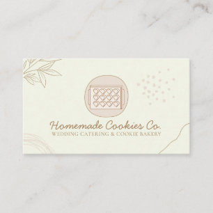 Grüne Blüten, hausgemachte Herzkekse Visitenkarte