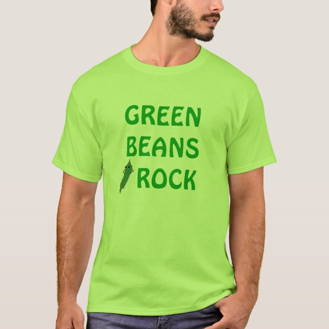 "Grüne Bohnen-Felsen-" Gemüseneuheits-Shirt T-Shirt (Vorderseite)