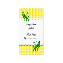 Grüne Bohnen Gelbe Karos Retro-Lebensmitteletikett