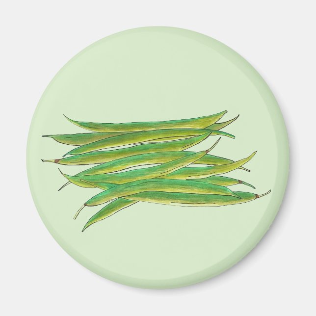 Grüne Bohnen Gemüsegarten Veg Restaurant Koch Magnet (Vorne)