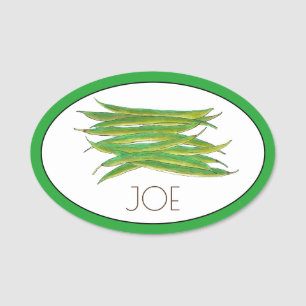 Grüne Bohnen Gemüsegarten Veg Restaurant Koch Namensschild