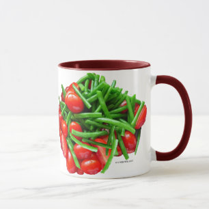 Grüne Bohnen und Tomaten Tasse