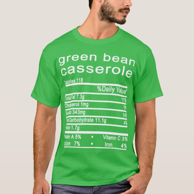 Grüne Bohnenkasserole Erntedank T-Shirt (Vorderseite)