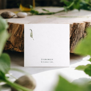 Grüne Botanik   Modern Elegant Minimalistisch Quadratische Visitenkarte