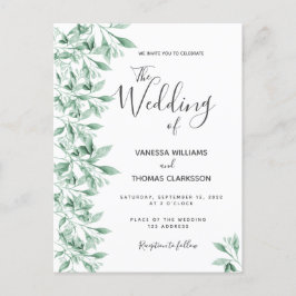 Grüne, botanisch-grüne Hochzeit Postkarte