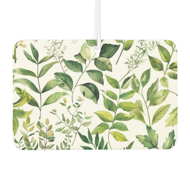 Grüne botanische Blätter Autolufterfrischer (Vorderseite)