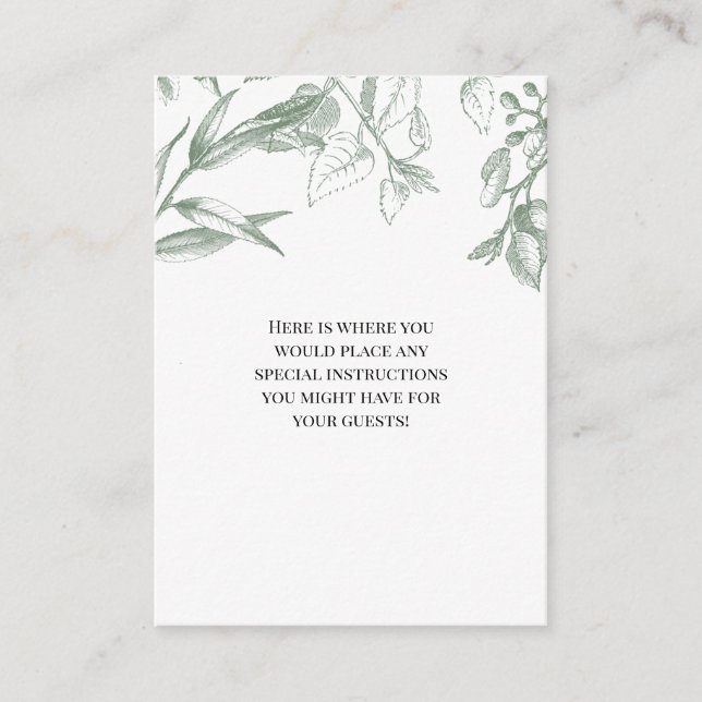 Grüne botanische Blätter Begleitkarte (Vorderseite)
