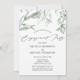 Grüne botanische Blätter Engagement Partei Einladung