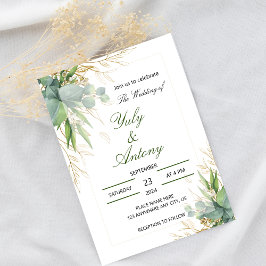 Grüne botanische Blätter Moderne Einladung zur Hoc