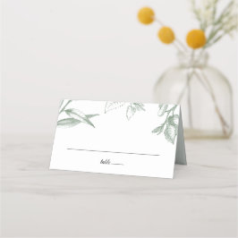 Grüne botanische Blätter Platzkarte