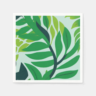 Grüne botanische Blätter Serviette
