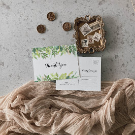 Grüne Botanische Blätter Vielen Dank Postkarte