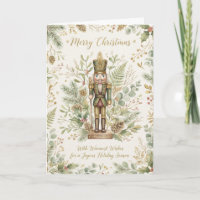 Grüne botanische Nussknacker-Weihnachtskarte