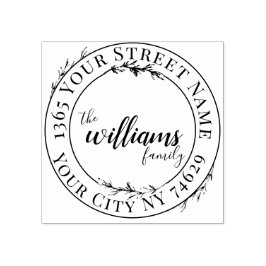 Grüne Botanische Schrift-Rücksendeadresse Gummistempel